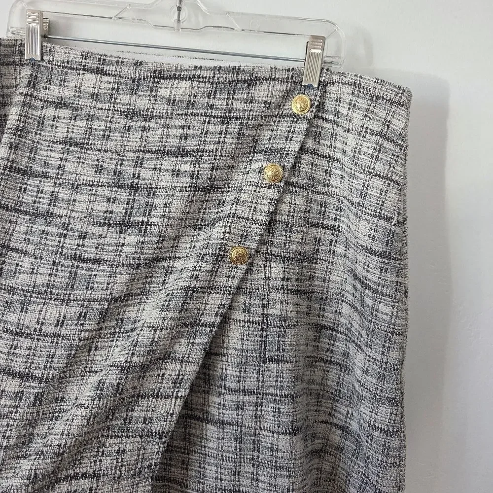 Maurices Tweed Mini Skirt Gray Preppy Twee Old Money Quiet Luxury Classic XL